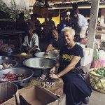 Penny and donated food